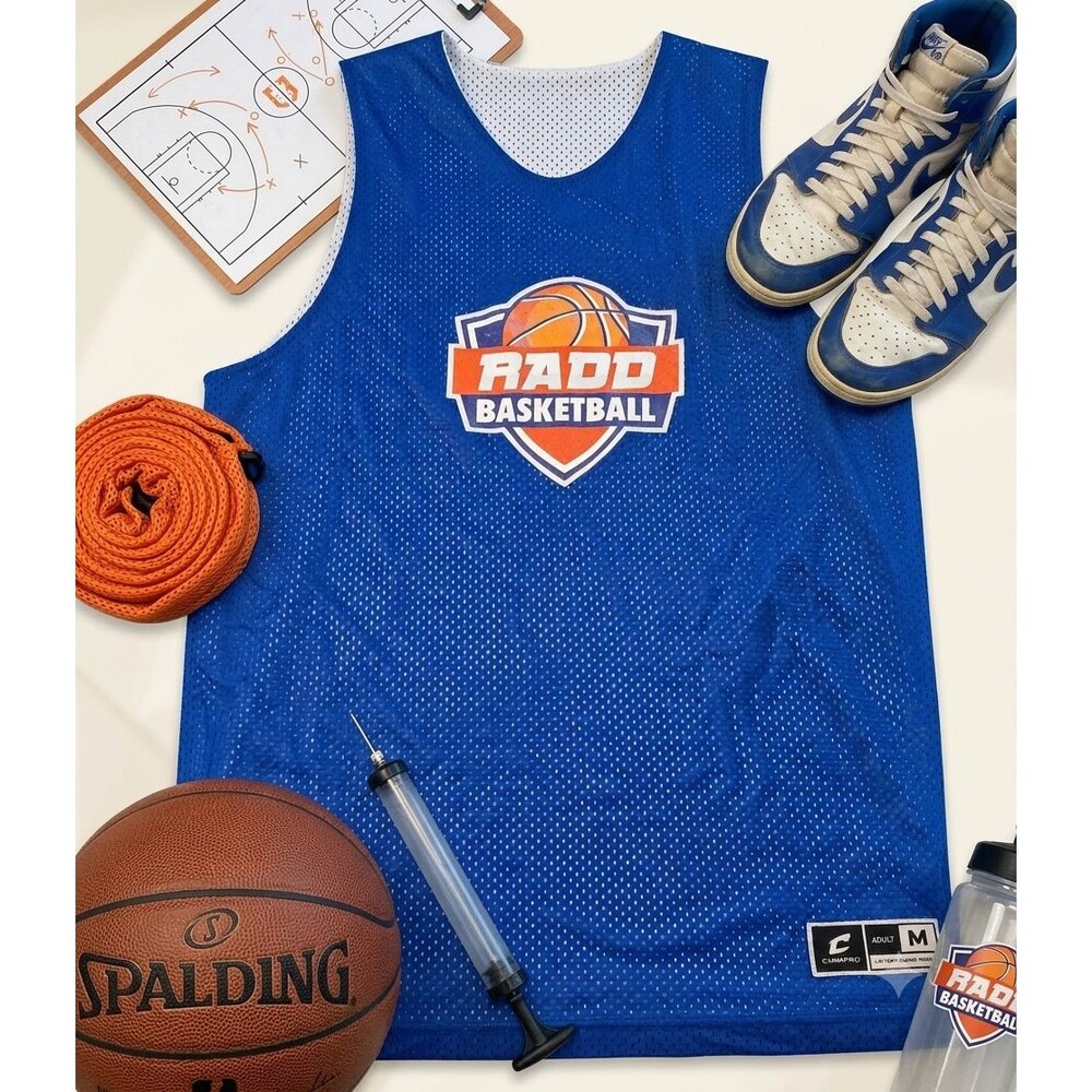 Champro Men’s M Reversible Basketball Jersey Blue White Mesh Tank Athletic